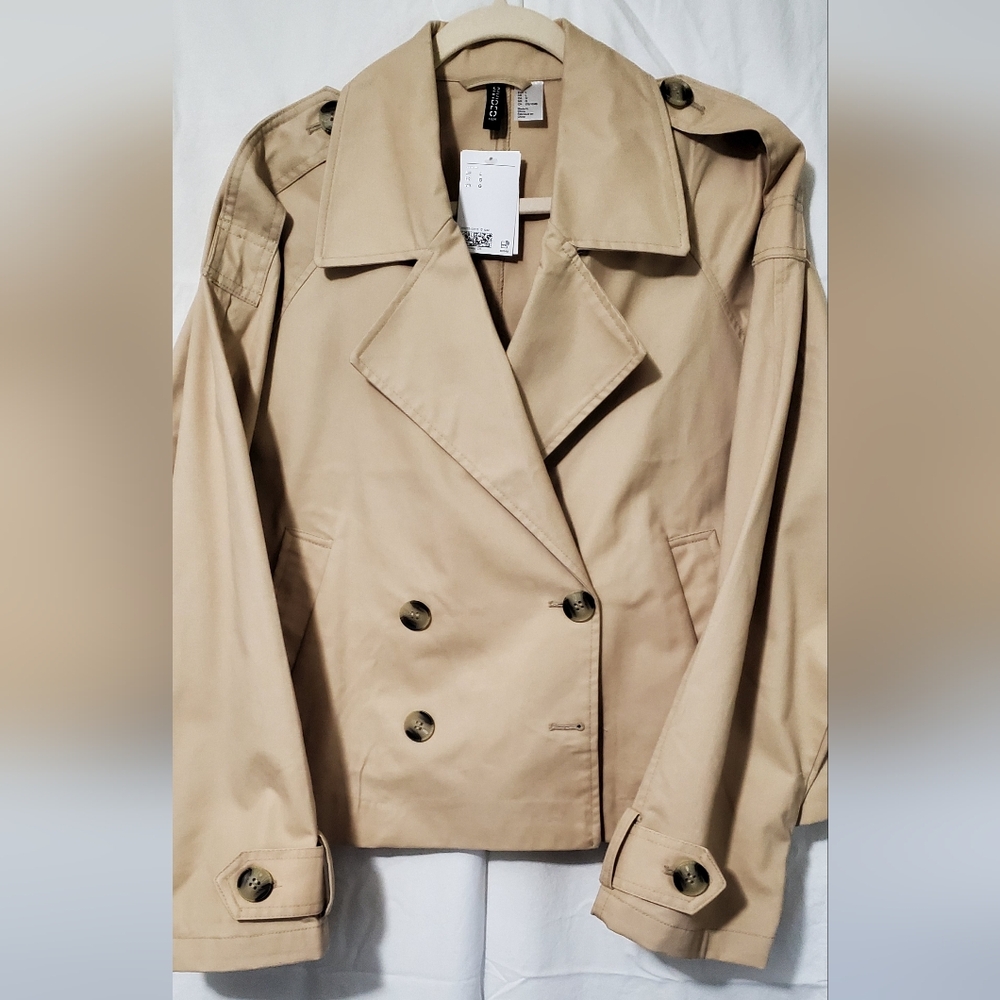 H&M Beige Double-Breasted Trench Coat